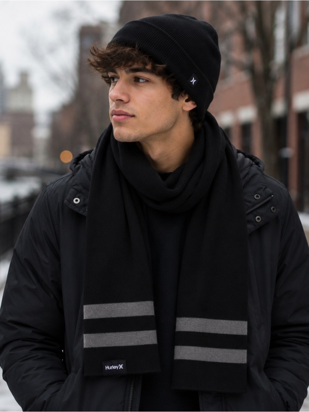 Hurley New Yorker Beanie & Scarf 2-Piece Set NWT